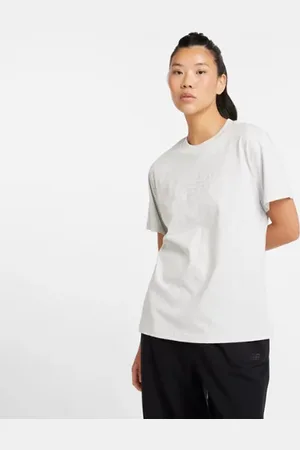 New Balance Mujer Embossed Logo Jersey T-Shirt, Jersey de algodón, Talla L
