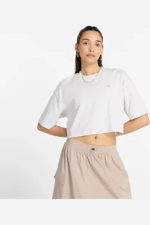 New Balance Mujer Logo Oversized Jersey T-Shirt, Jersey de algodón, Talla L