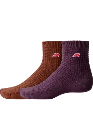 New Balance Unisex Waffle Knit Ankle Socks 2 Pack, Algodón, Talla L