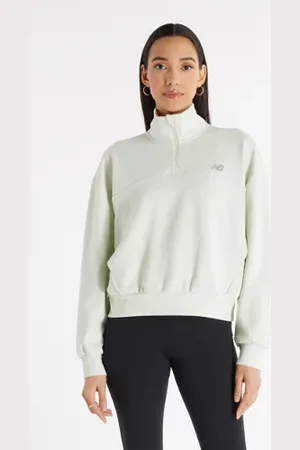 New Balance Mujer Tech Knit Oversized Quarter Zip, Poly Knit, Talla XL