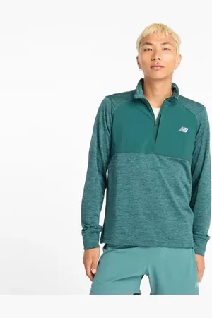 New Balance Hombre Athletics Heat Grid 1/2 Zip, Poly Knit, Talla 2XL