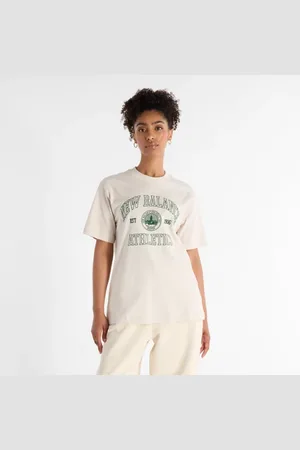 New Balance Mujer Athletics Oversized Crest T-Shirt en , Algodón, Talla L