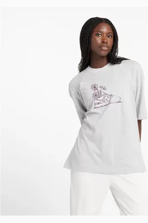 New Balance Mujer Oversized Flower T-Shirt, Algodón, Talla L