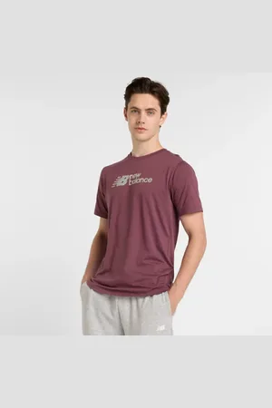 New Balance Hombre Heathertech Linear T-Shirt, Poly Knit, Talla 2XL