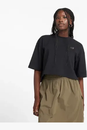 New Balance Mujer Logo Oversized Jersey T-Shirt en , Jersey de algodón, Talla L