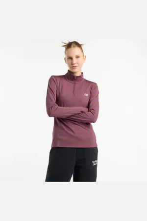 New Balance Mujer Script Quarter Zip, Polywoven, Talla L