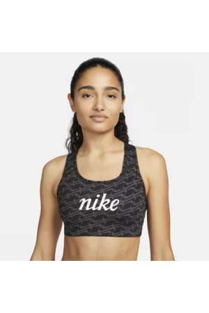 Nike Mujer De deporte - Swoosh Icon Clash Sujetador deportivo de sujeción media sin almohadilla con estampado - Mujer