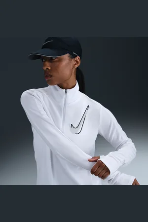 Nike Swoosh Capa intermedia de running Dri-FIT con cremallera de 1/2 - Mujer