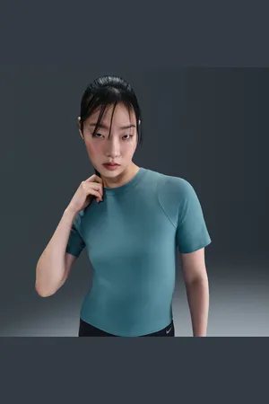 Nike Zenvy Rib Camiseta de manga corta Dri-FIT - Mujer