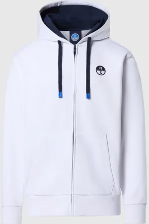 North Sails Sudadera con capucha, cremallera completa y parche de logotipo
