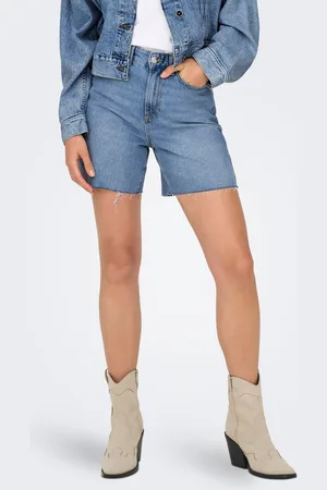 ONLY Onlzita Cintura Alta Corte Regular Shorts Vaqueros