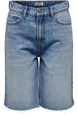 ONLY Onlcaro Cintura Alta Corte Loose Shorts Vaqueros