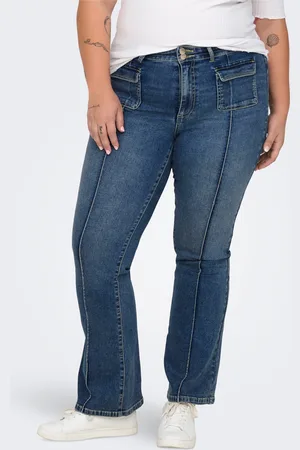 ONLY Carsally Cintura Media Corte Flared Vaqueros