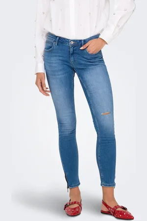 ONLY Onlkendell Cintura Media Corte Skinny Vaqueros