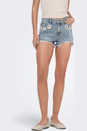 ONLY Onlpacy Cintura Alta Corte Regular Shorts Vaqueros