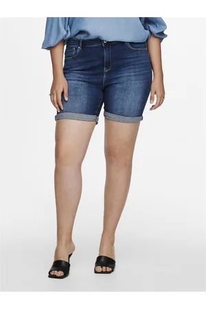 ONLY Carlaola Cintura Alta Corte Skinny Shorts Vaqueros