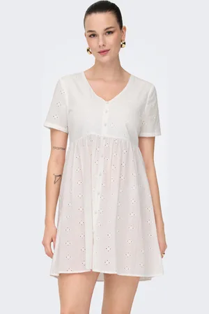 ONLY Vestido Midi Corte Regular Cuello En V Mangas Voluminosas