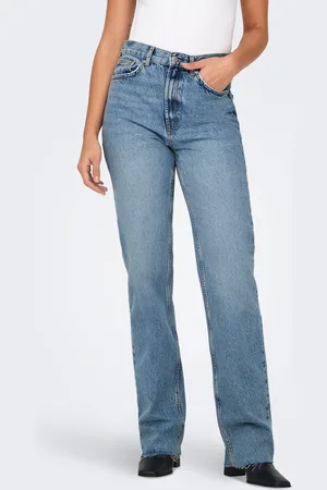 ONLY Onlriley Cintura Alta Corte Straight Vaqueros