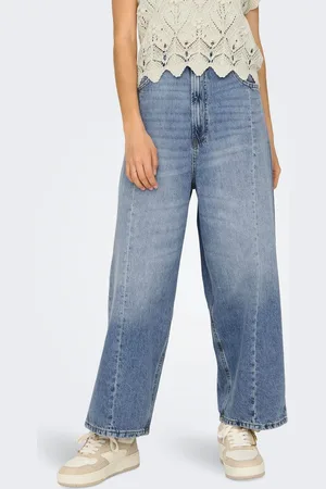 ONLY Onlzane Cintura Alta Corte Loose - Cropped Vaqueros