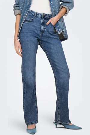 ONLY Onlbillie Cintura Alta Corte Straight Vaqueros