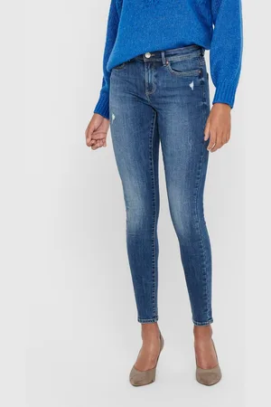 ONLY Onlwauw Cintura Media Corte Skinny Vaqueros