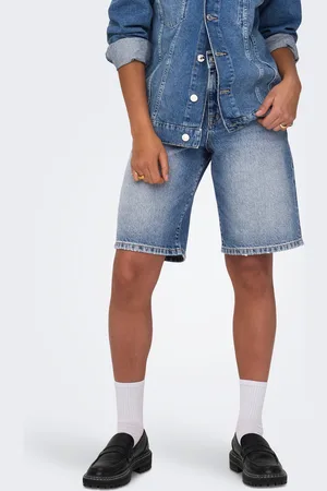 ONLY Onlmate Cintura Media Corte Baggy Shorts Vaqueros