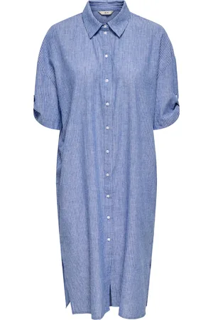 ONLY Vestido Midi Corte Loose Cuello De Camisa Mangas Voluminosas