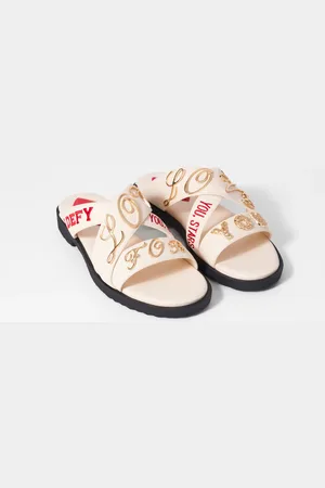 & OTHER STORIES Text-Print Leather Sandals