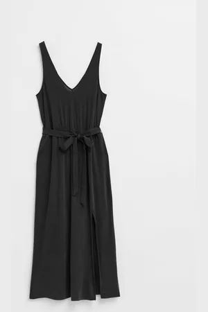 & OTHER STORIES V-Neck Cupro Midi Dress