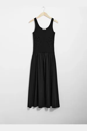 & OTHER STORIES Embroidered Tank Midi Dress
