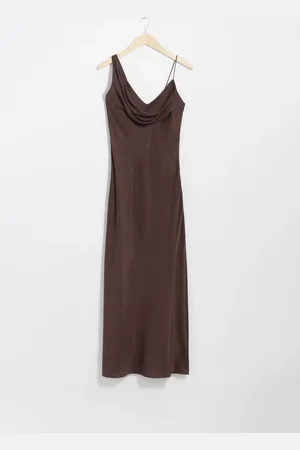 & OTHER STORIES Draped Silk Midi Dress