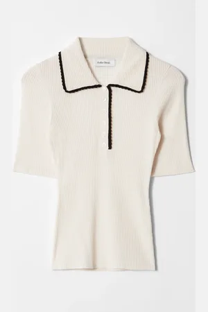 & OTHER STORIES Scalloped Rib-Knit Top