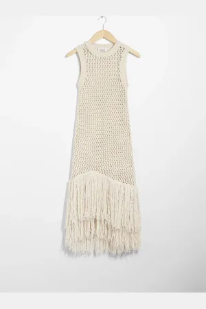 & OTHER STORIES Fringed Crochet Midi Dress