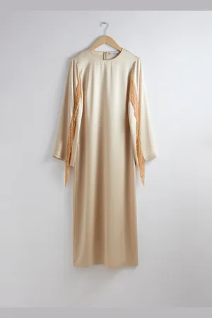 & OTHER STORIES Fringed Satin Midi Dress