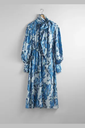 & OTHER STORIES Tie-Collar Wrap Midi Dress