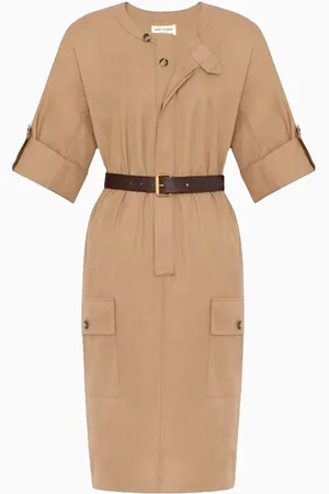 Saint Laurent Vestido con cinturón