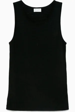 Saint Laurent Camiseta con logotipo bordado