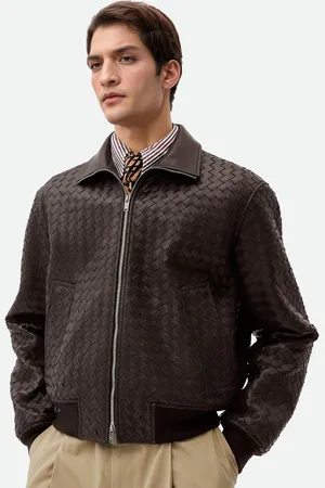 Bottega Veneta Chaqueta de cuero Intrecciato