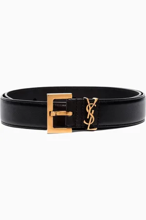 Saint Laurent Cinturón con hebilla y placa YSL