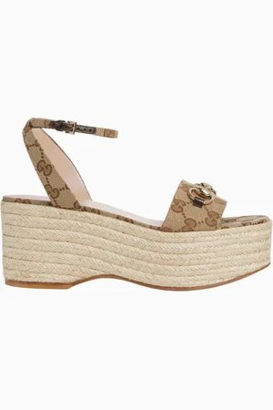 Gucci Sandalias canvas GG