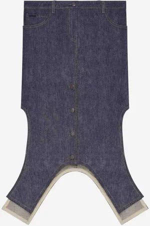 Courrèges Falda Midi Denim Invertida