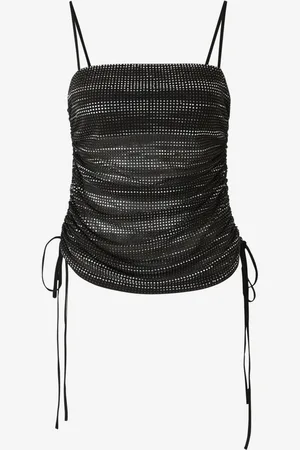 Alexander Wang Top Fruncido Cristales