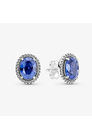 PANDORA Pendientes de Botón Halo Brillante con Circonitas Cúbicas en Plata de Ley