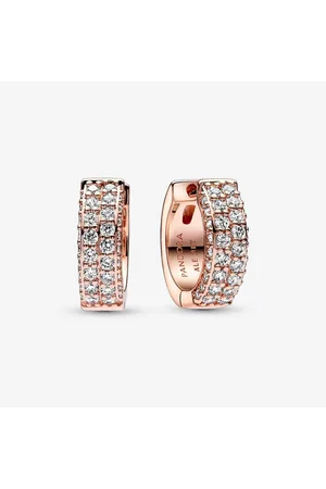PANDORA Pendientes de Aro Fila Doble de Pavé de Timeless con Circonitas Cúbicas