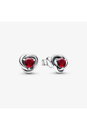 PANDORA Pendientes de Botón Circulo Eternity Julio en Plata de Ley