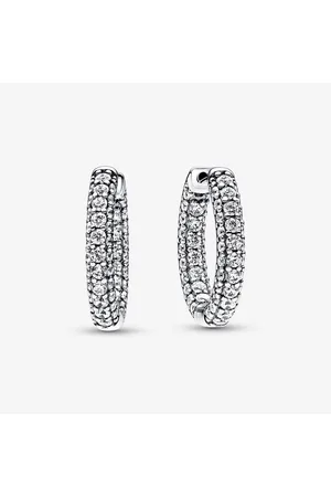 PANDORA Pendientes de Aro Fila de Pavé de Timeless con Circonitas Cúbicas en Plata de Ley
