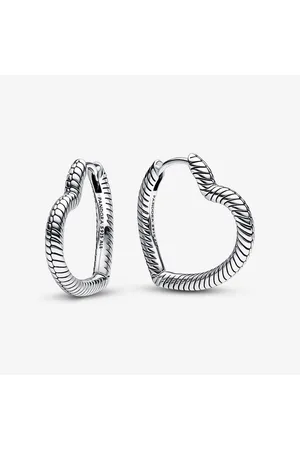 PANDORA Pendientes de Aro Moments Corazón Para Charm en Plata de Ley