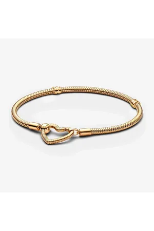PANDORA Pulsera Diseño Cadena de Serpiente Con Cierre de Corazón de Moments | 16 cm