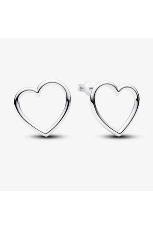 PANDORA Pendientes de Botón Corazón de Frente