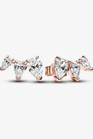 PANDORA Pendientes de Botón Corte Pera Brillante